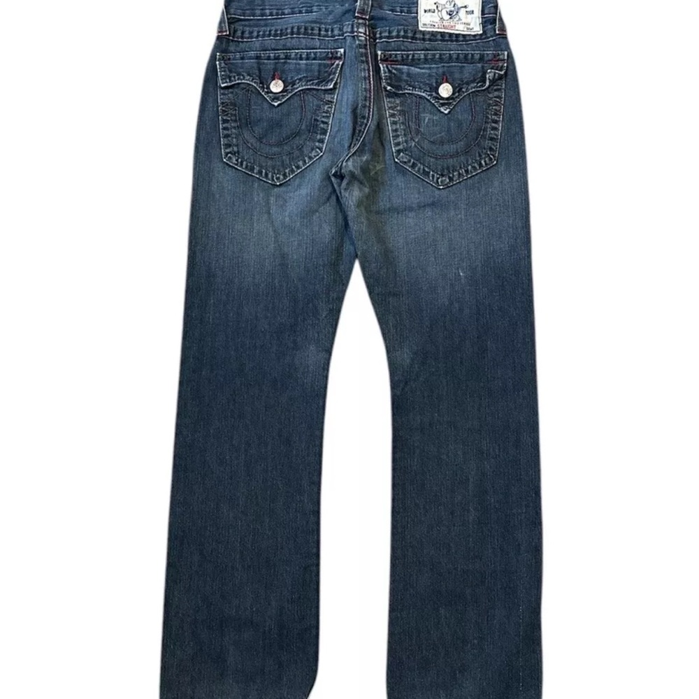 TRUE RELIGION Denim Jeans Blue Men's Size 32 #112790 Straight Leg Distressed EUC - Picture 8 of 16